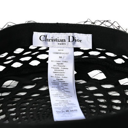 Christian Dior Mesh Arty Veil Beret 58 Black 8 of 9