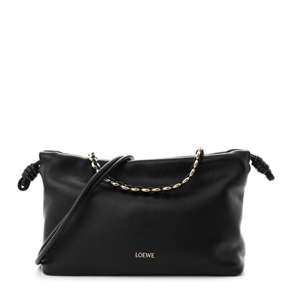 Loewe Mellow Nappa Medium Donut Chain Flamenco Knot Clutch Black 1 of 10