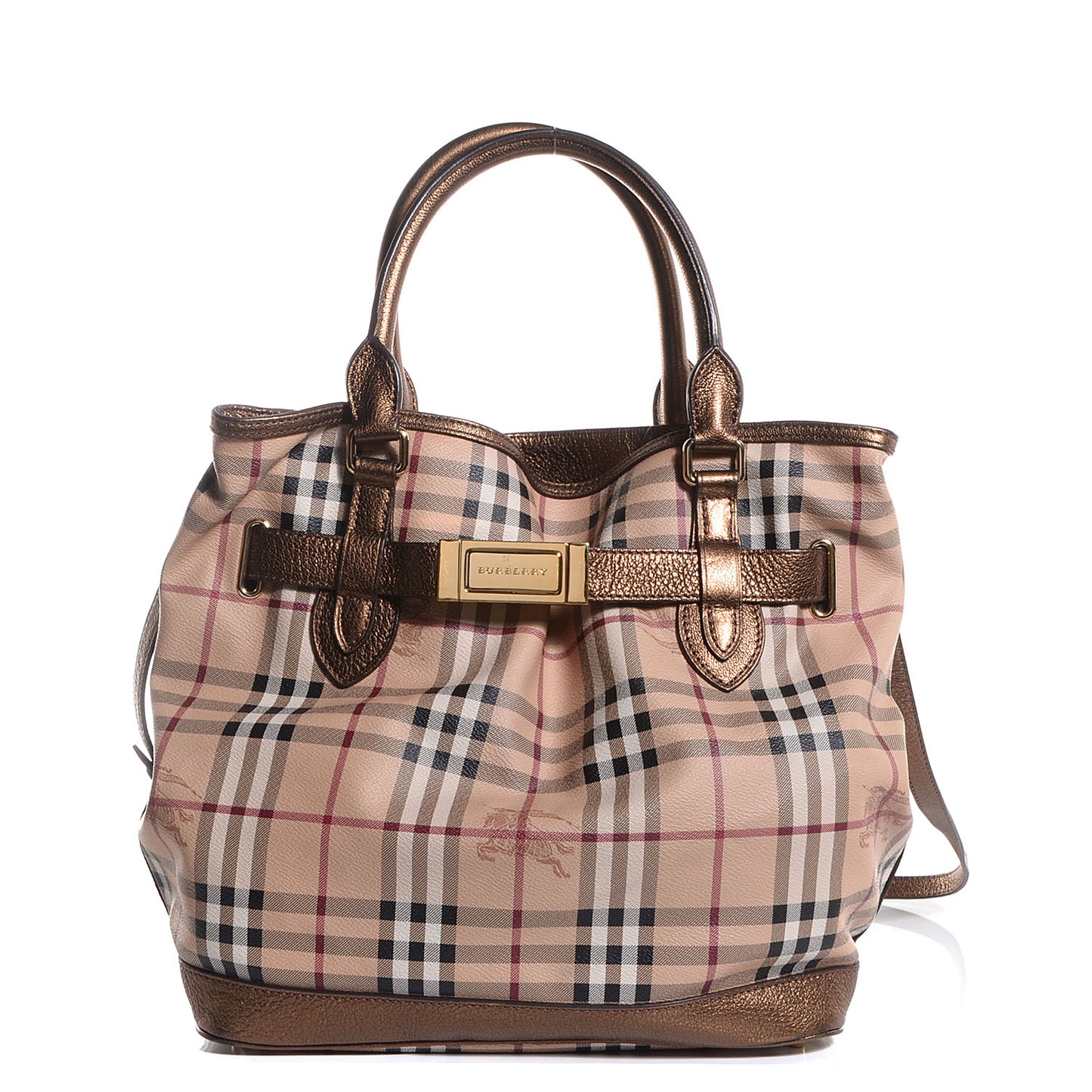 Haymarket Check Medium Golderton Tote Bronze