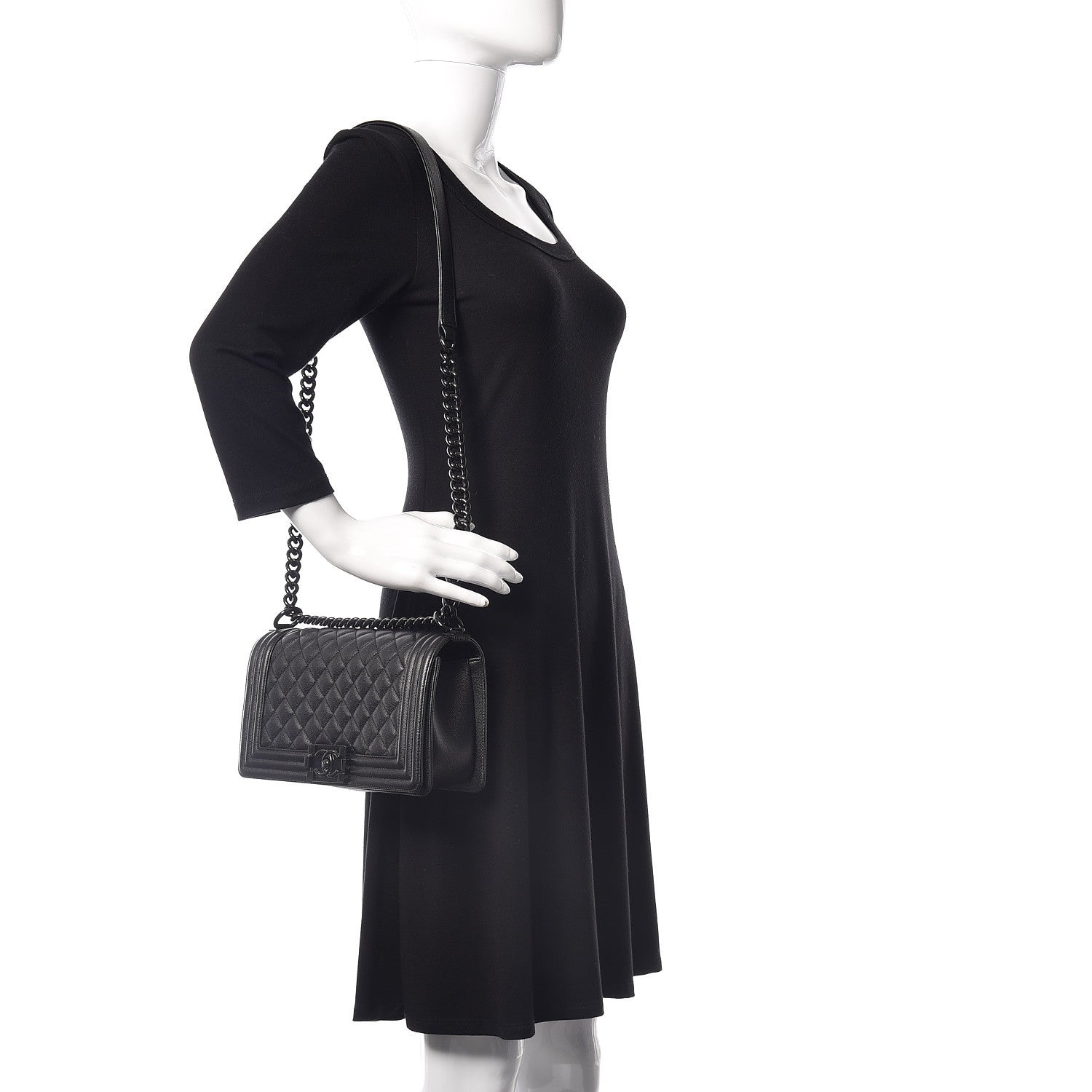 Chanel Caviar Quilted Medium Boy Flap So Black 2 of 10
