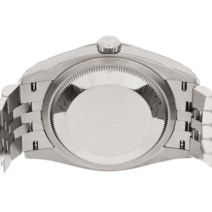 Rolex Stainless Steel 18K White Gold Diamond 36mm Oyster Perpetual Datejust Watch Blue Fluted 126234 4 of 5