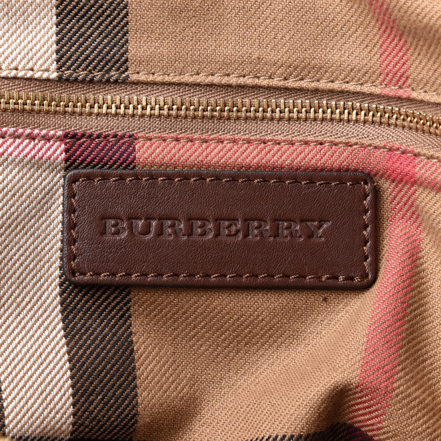 Burberry Calfskin House Check Small Salisbury Tote Brown 6 of 11