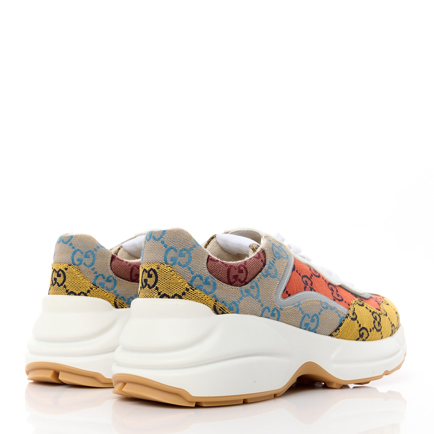 Monogram Multicolor Demetra Womens Rhyton Sneakers 41 Yellow Blue Great White Tabasco