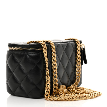 Chanel Lambskin Quilted Small Pillow Crush Vanity Case With Chain Black 3 of 11
