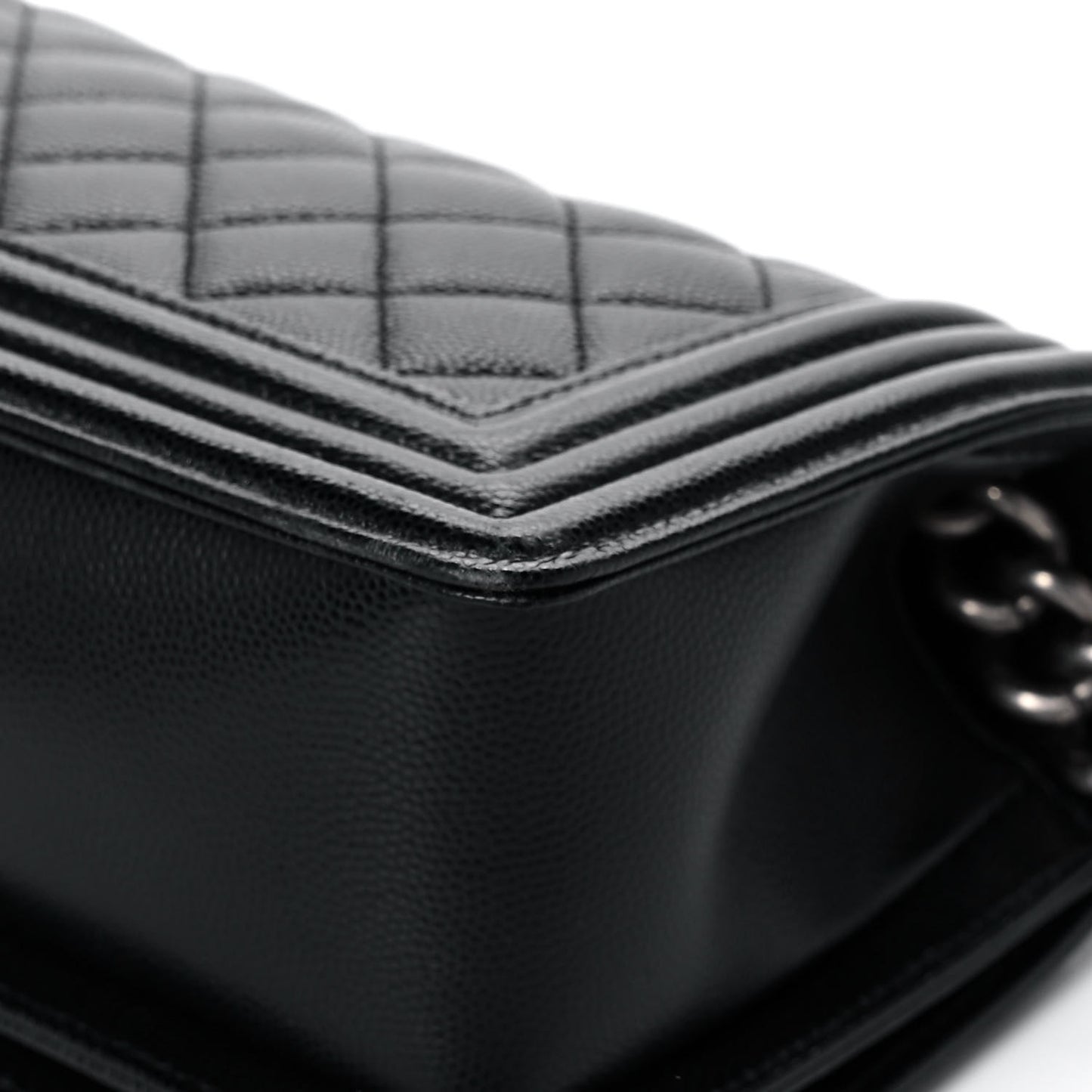 Caviar Quilted Small Boy Flap Black