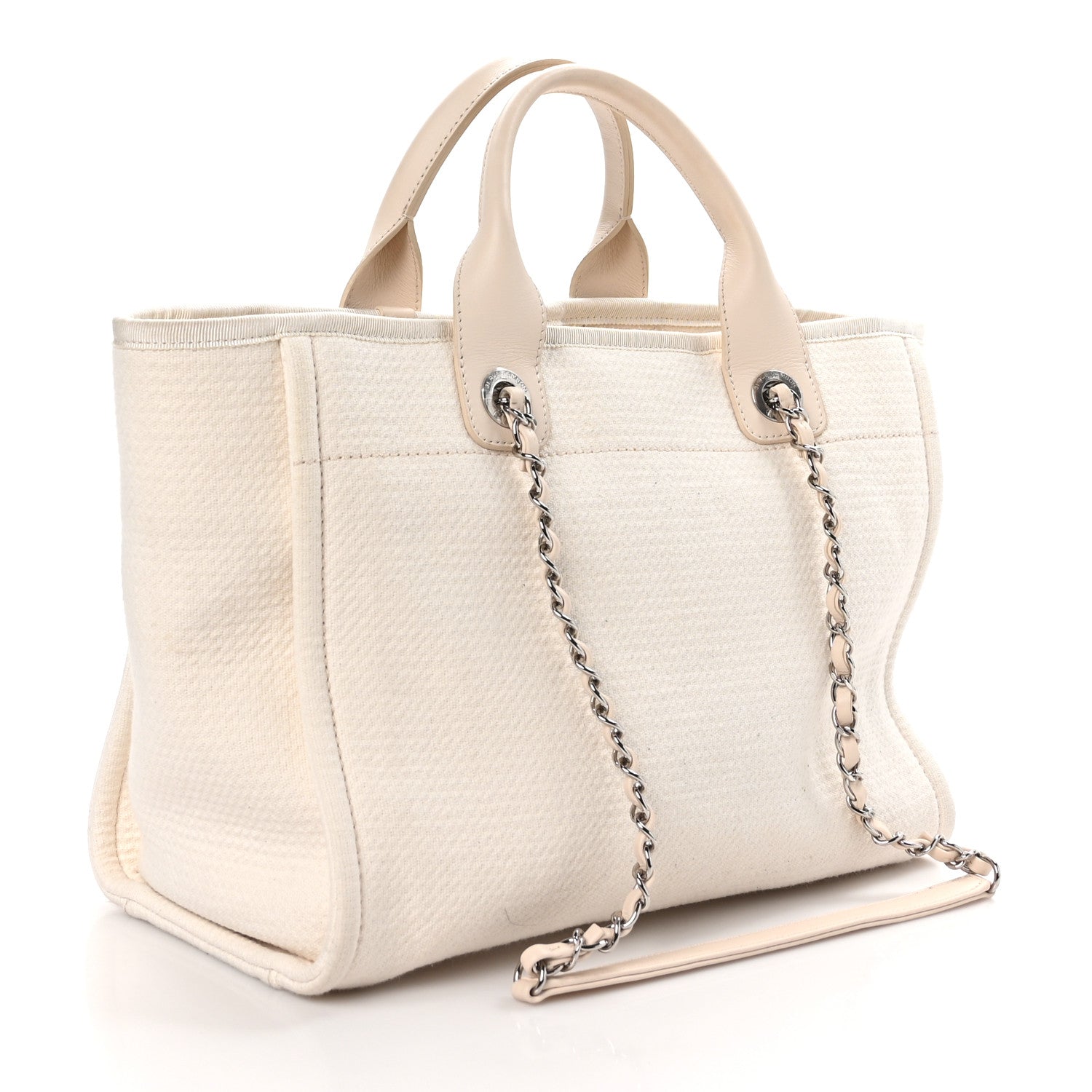 Chanel Mixed Fibers Small Deauville Tote White 4 of 11