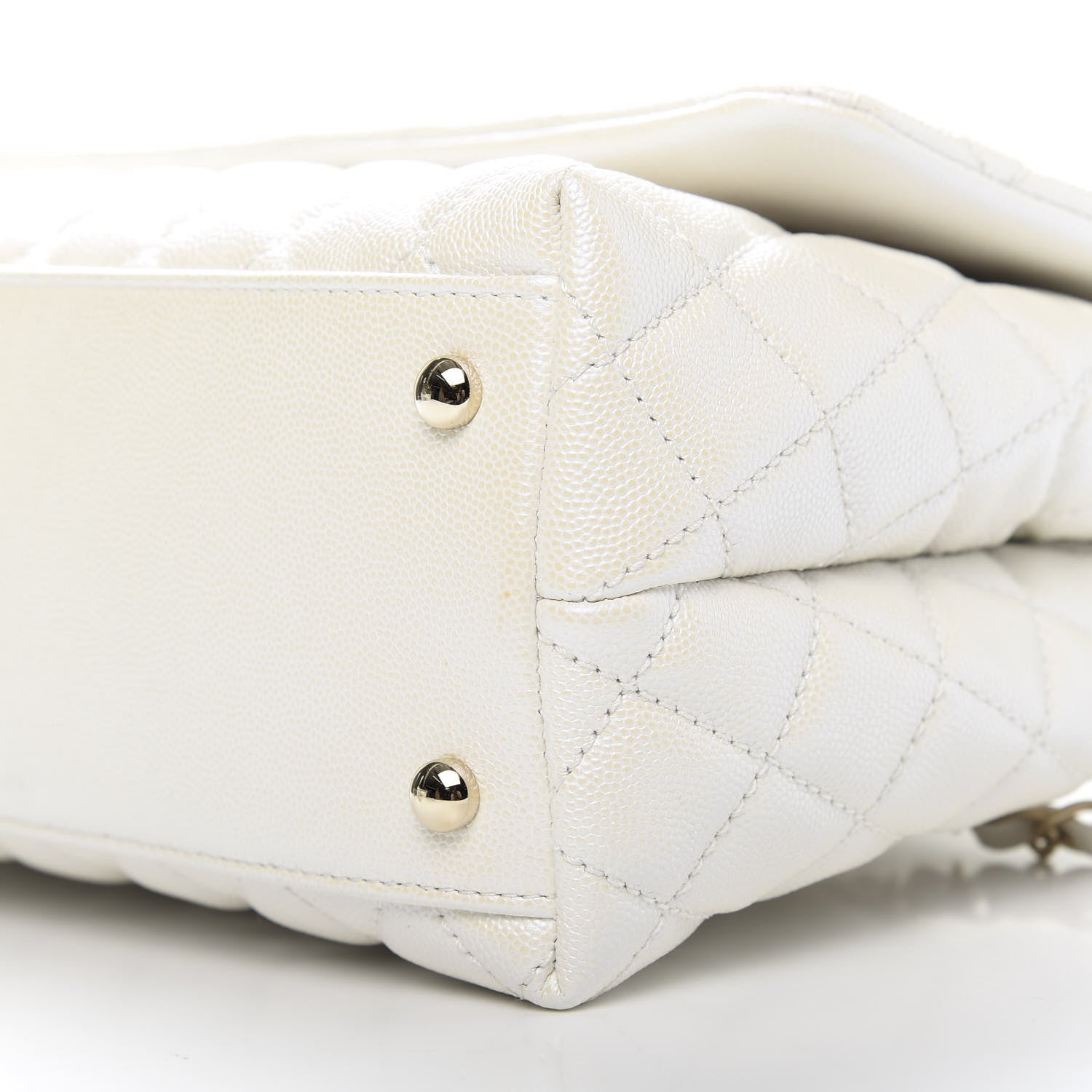 Chanel Iridescent Caviar Quilted Small Coco Handle Flap White 9 of 11