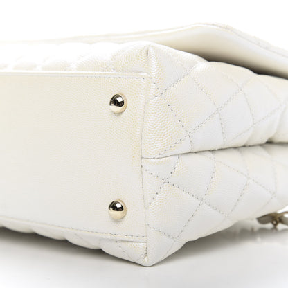 Chanel Iridescent Caviar Quilted Small Coco Handle Flap White 9 of 11