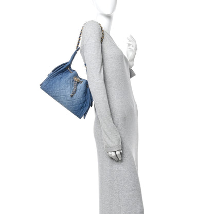 Chanel Washed Denim Quilted Small Chanel 25 Handbag Blue 2 of 11