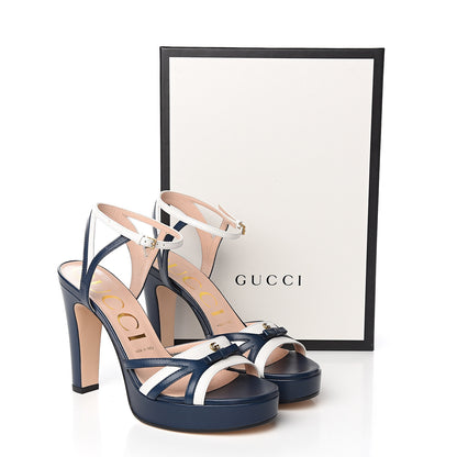 Gucci Malaga Kid Platform Sandals 38 Great White Blue Agata 8 of 8