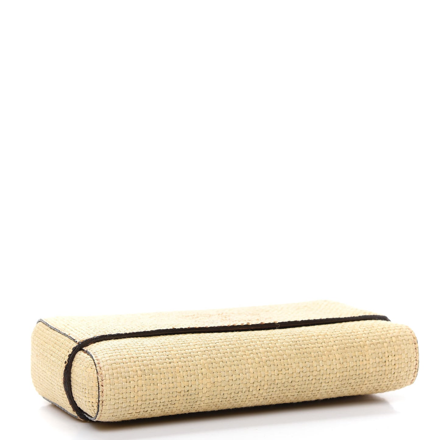 Woven Straw Raffia Clutch Beige