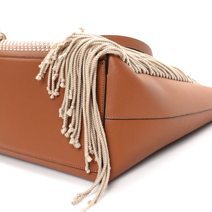 Loewe Smooth Calfskin Anagram Fringe Tote Tan 9 of 9