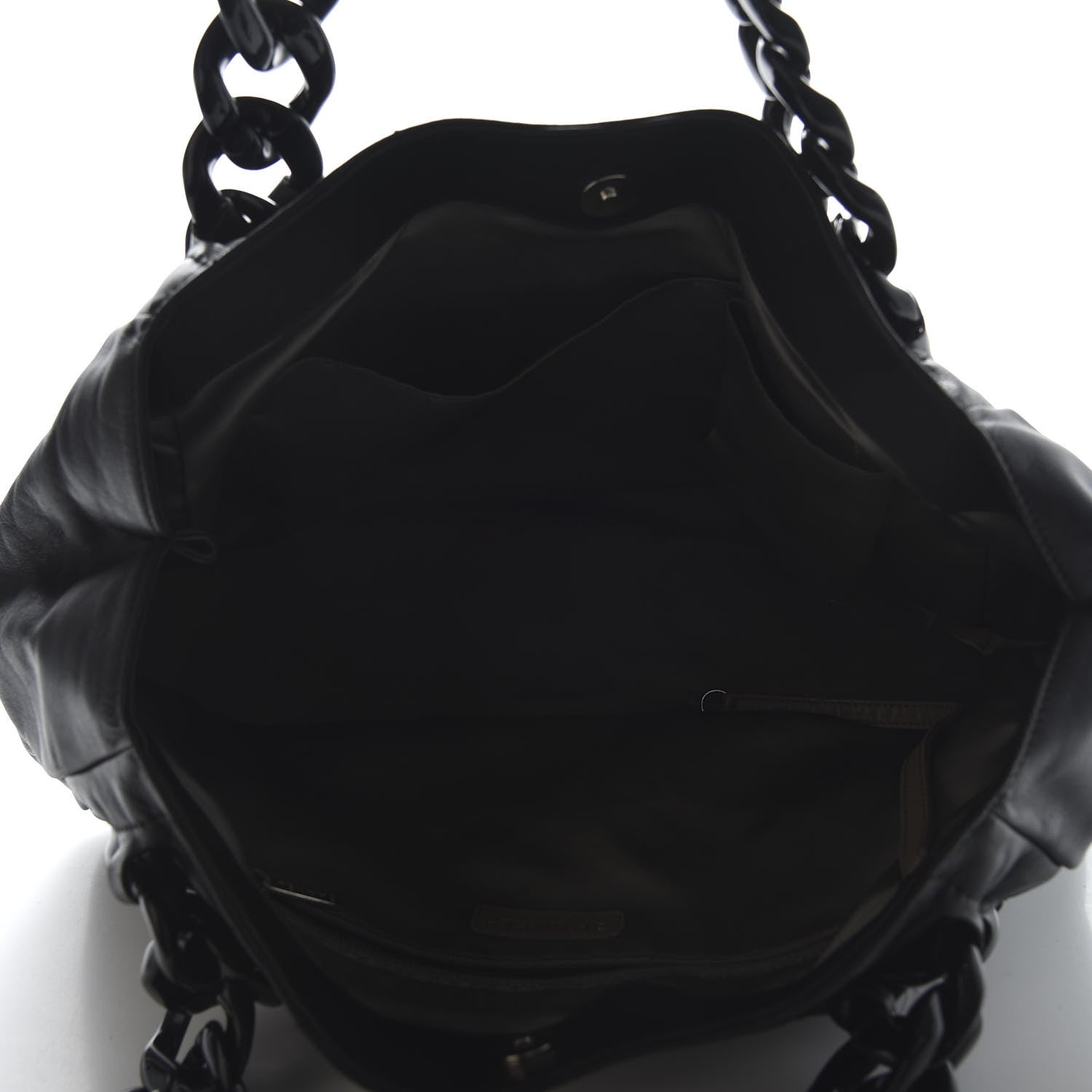Chanel Calfskin Modern Chain Rhodoid East West Tote Black 5 of 10