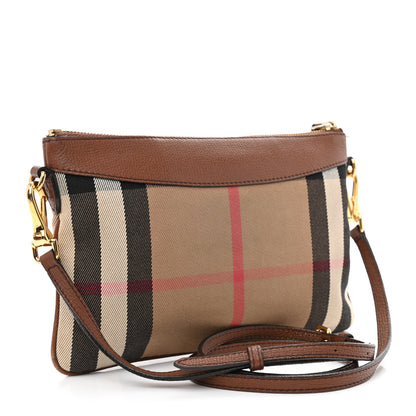 Burberry House Check Derby Peyton Crossbody Clutch Bag Tan 3 of 15