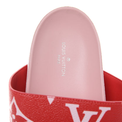 Louis Vuitton Monogram Giant Bom Dia Flat Mule Sandals 41 Rouge Rose 6 of 7