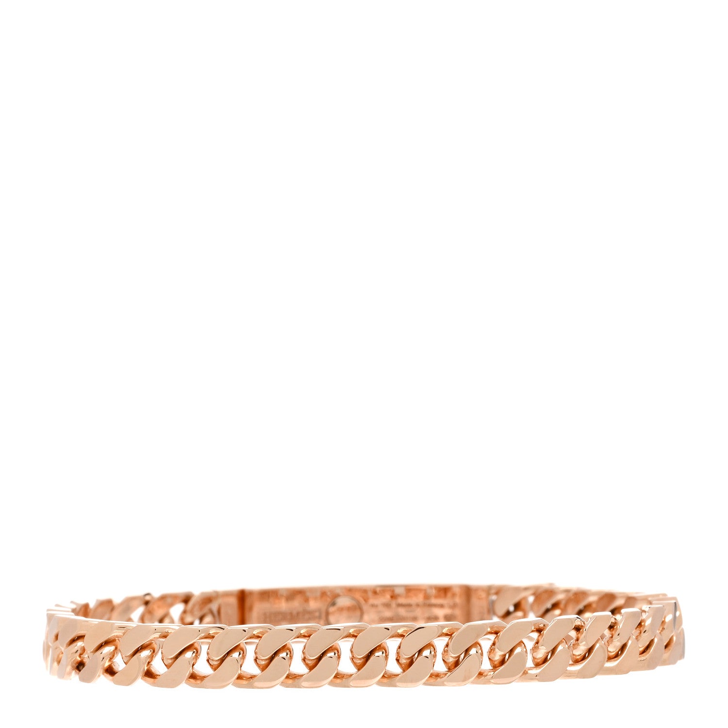 Hermes 18K Rose Gold Diamond PM Kelly Chaine Bracelet LG 2 of 4