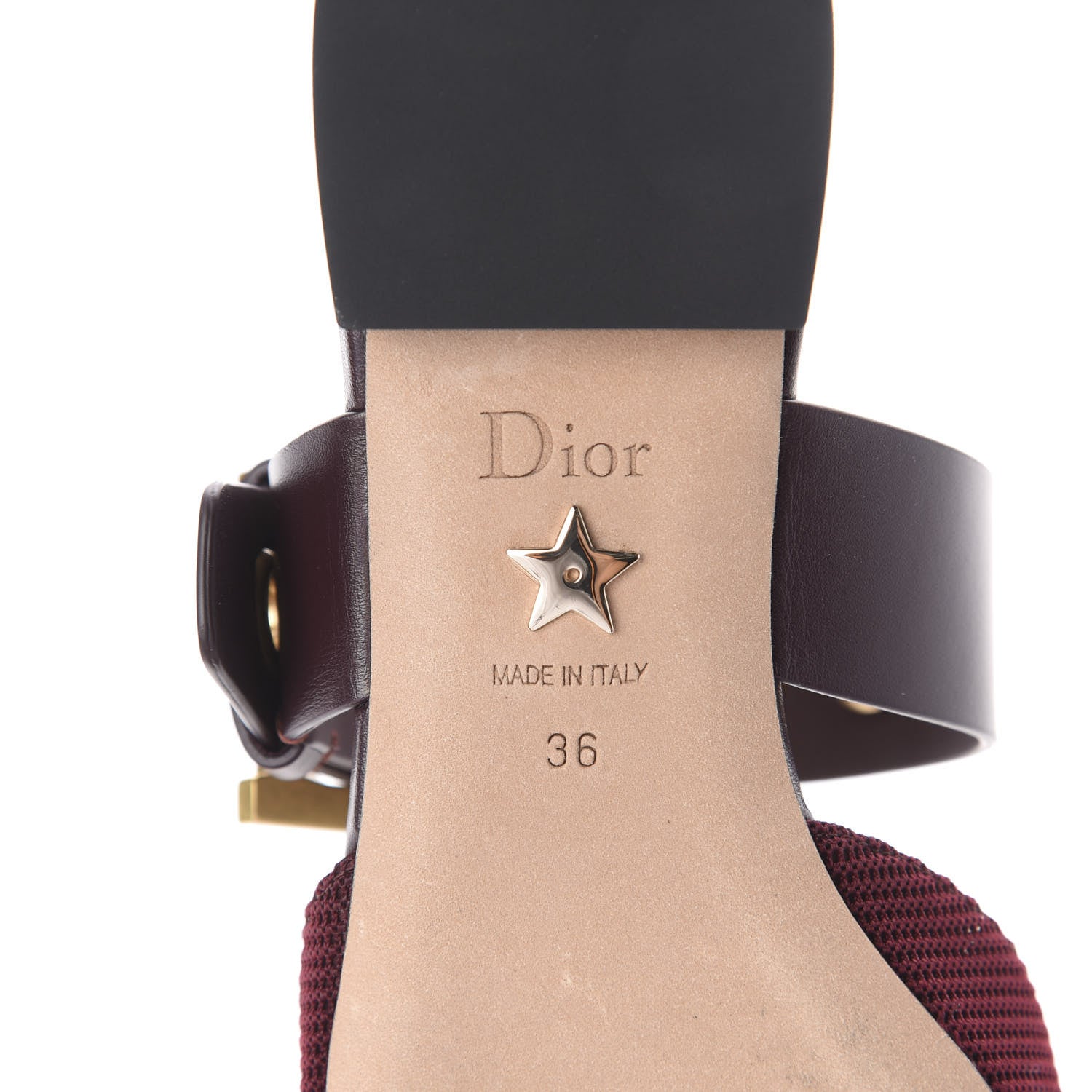 Christian Dior Technical Fabric D-Dior Ballerina Flat Mule 36 Rouge Black 7 of 7