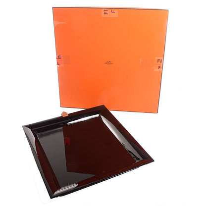 Hermes Lacquered Wood Chamonix Chakor Plateaux GM Black 5 of 5
