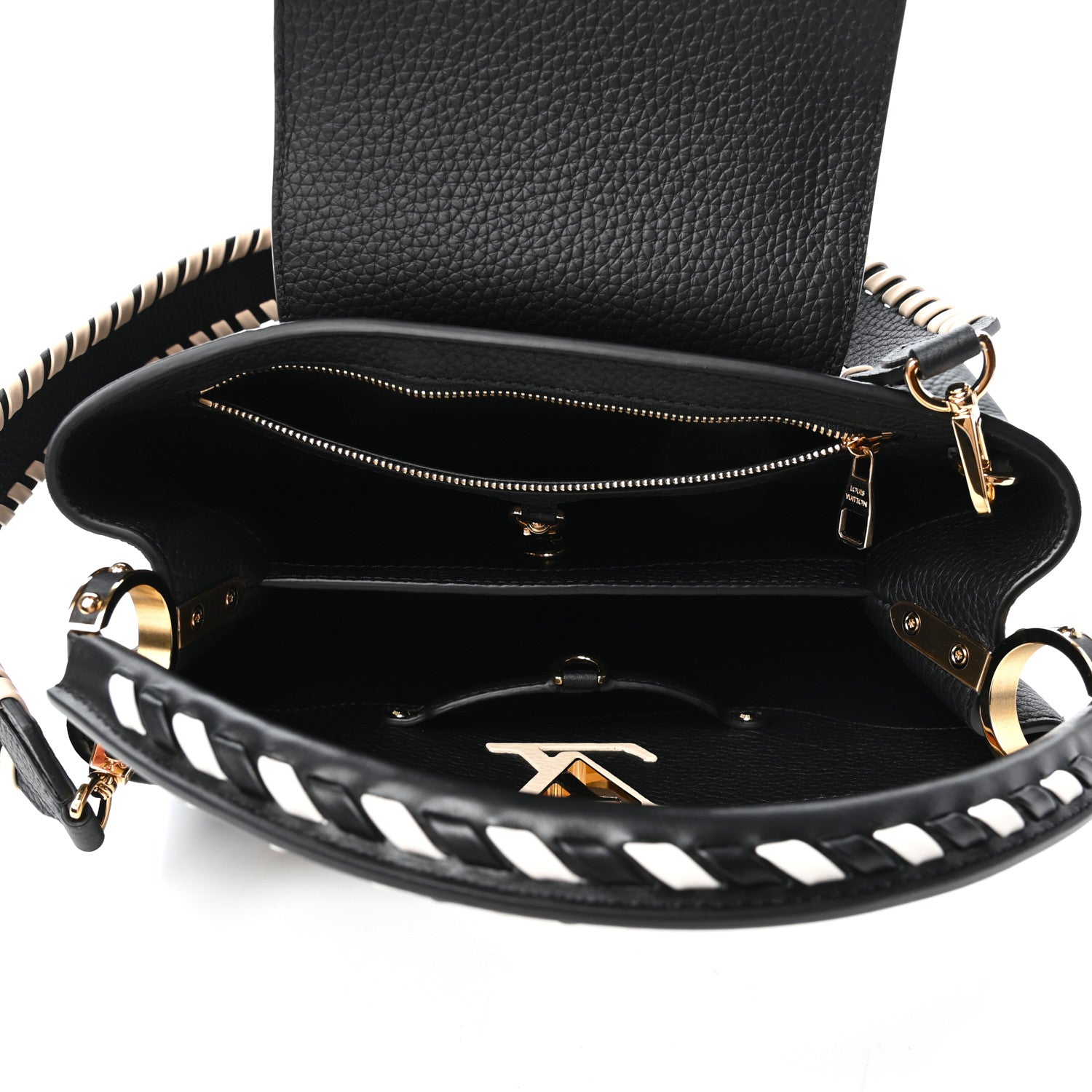 Louis Vuitton Taurillon Crafty Capucines MM Black 5 of 9