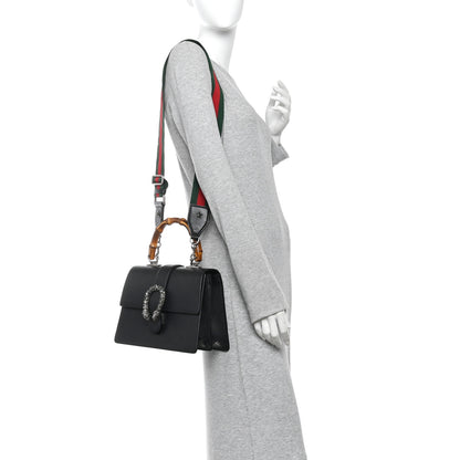 Gucci Dollar Calfskin Crystal Web Medium Dionysus Bamboo Top Handle Bag Black Black Diamond 2 of 11