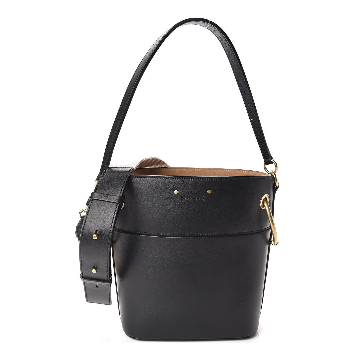 Smooth Calfskin Small Roy Bucket Bag Black