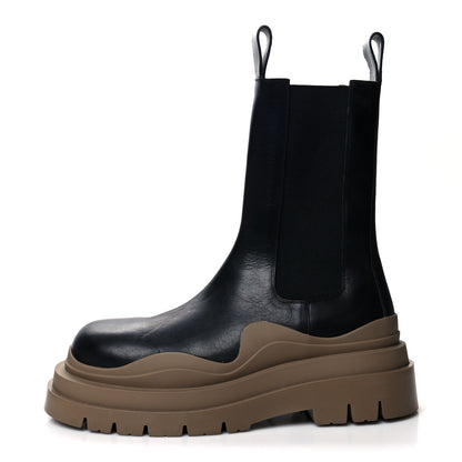 Bottega Veneta Calfskin Mens The Tire Chelsea Boots 43 Black Jute 1 of 7