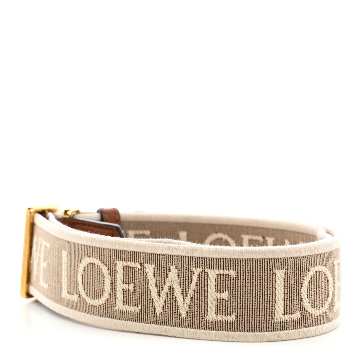 Calfskin Jacquard Anagram Strap Natural Tan