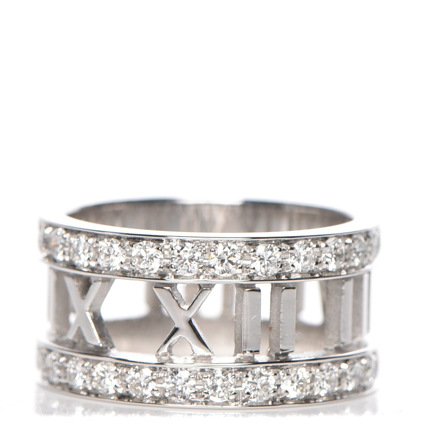 18K White Gold Diamond Atlas Open Ring 4