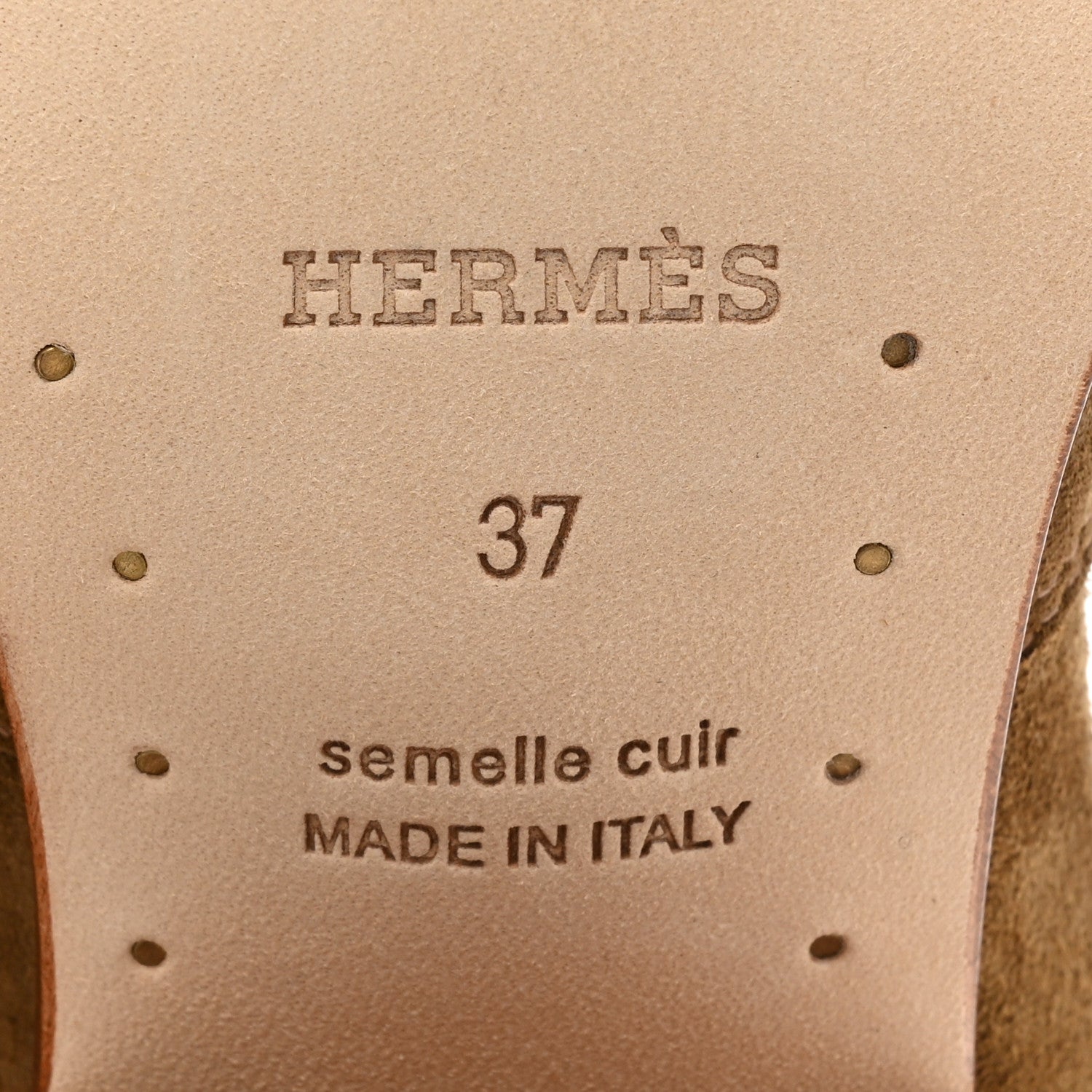 Hermes Suede Womens Vegas Ankle Boot 37 Brun Fume 6 of 9