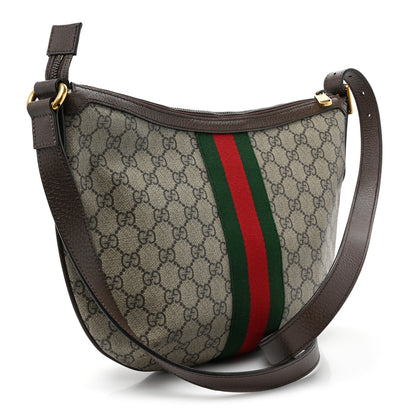 Gucci GG Supreme Monogram Web Small Ophidia Half Moon Hobo Brown 3 of 10