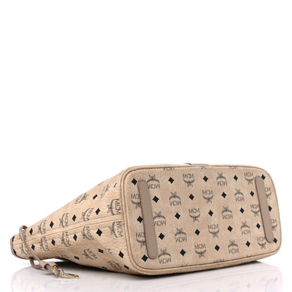 MCM Visetos Medium Liz Reversible Shopper Tote Beige 4 of 12