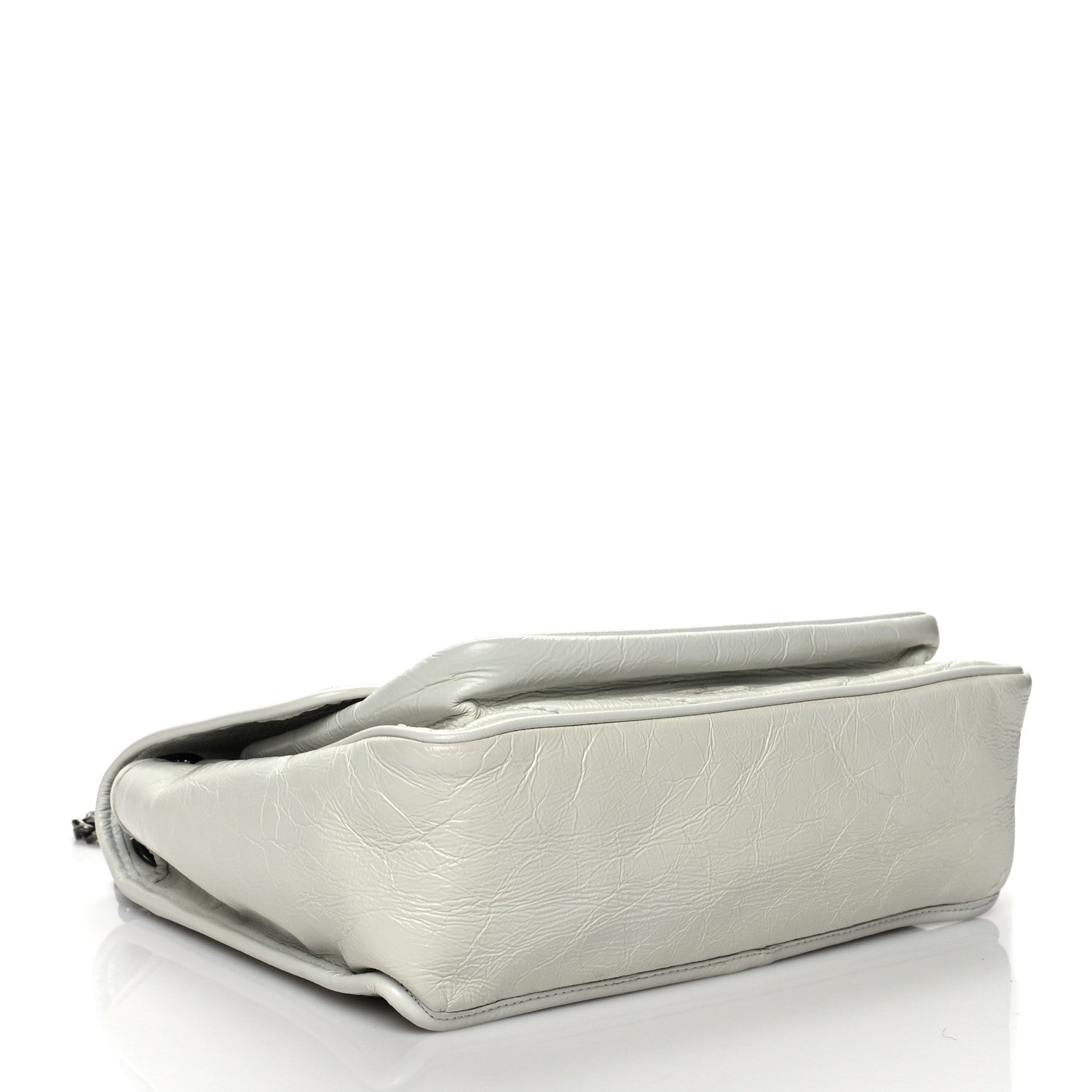 Saint Laurent Crinkled Calfskin Matelasse Monogram Medium Niki Chain Satchel Dirty White 4 of 10