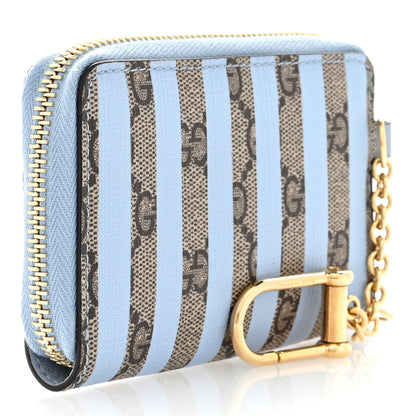 Gucci GG Supreme Monogram Vitello Eclipse Enamel Striped GG Key Card Case Beige Ebony Paradise Cloud 3 of 6