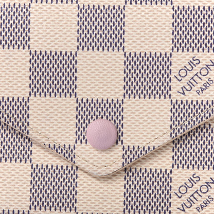 Louis Vuitton Damier Azur Victorine Wallet Rose Ballerine 7 of 8