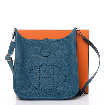 Hermes Taurillon Clemence Evelyne III PM Vert Bosphore 12 of 12