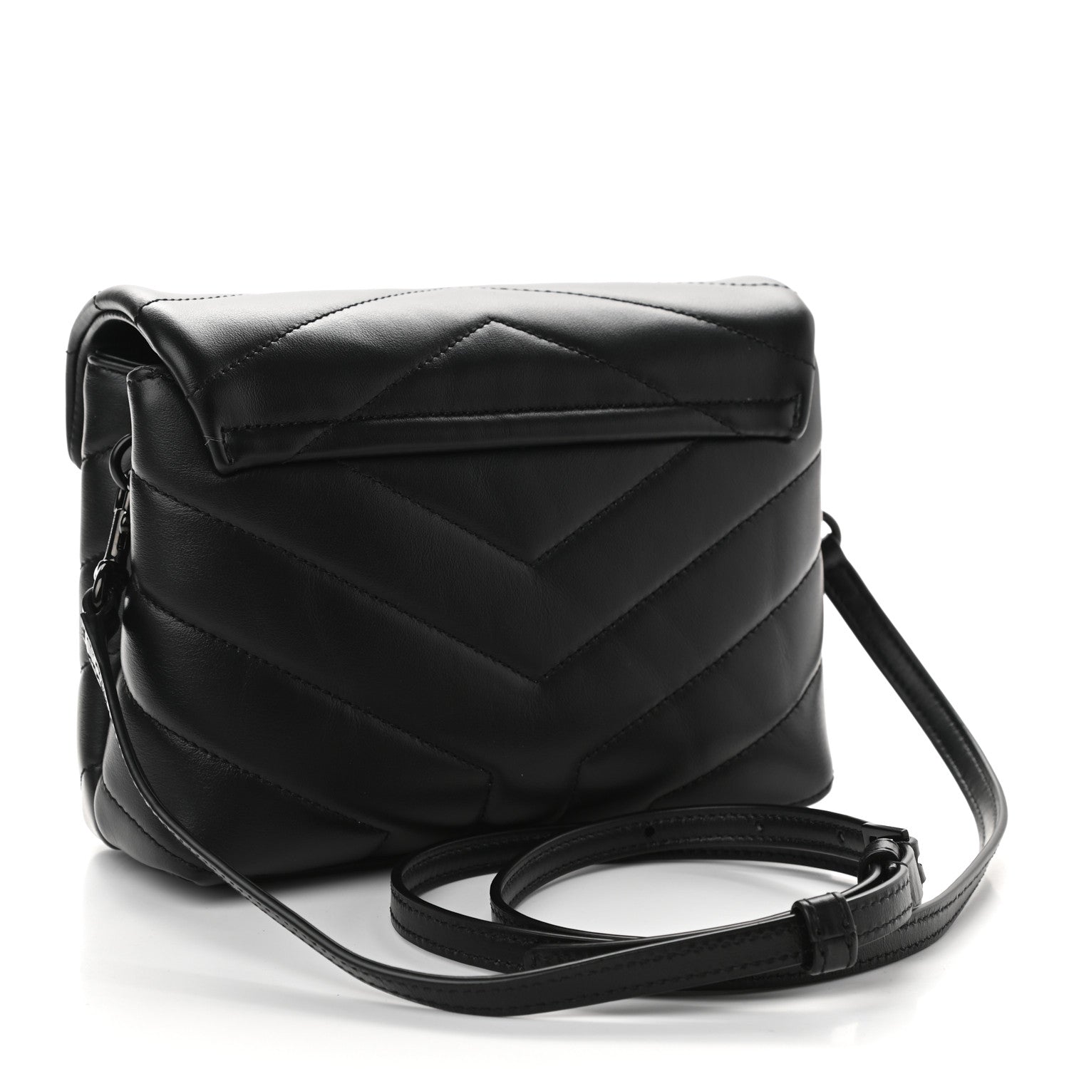 Saint Laurent Calfskin Y Quilted Monogram Toy Loulou Crossbody Bag Black 3 of 10