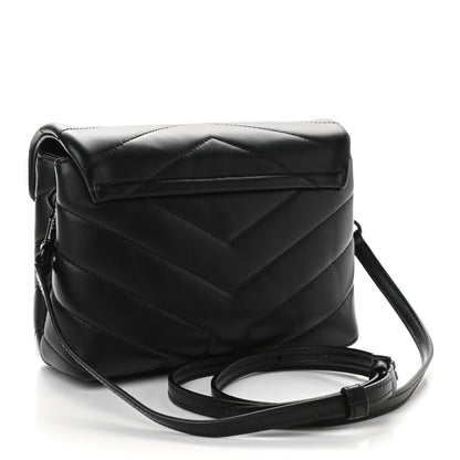 Saint Laurent Calfskin Y Quilted Monogram Toy Loulou Crossbody Bag Black 3 of 10
