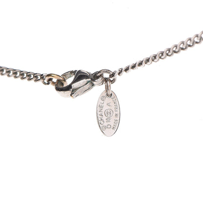 Chanel Crystal Mini Heart CC Necklace Silver 5 of 8