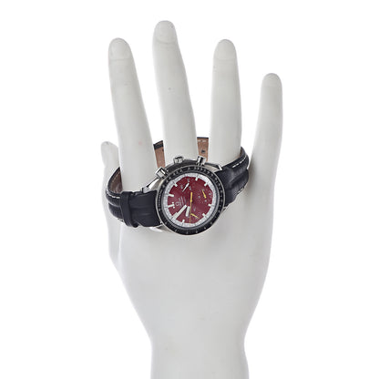 Omega Stainless Steel Calfskin 39mm Speedmaster Schumacher Chronograph Automatic Watch Red 3510.61.00 2 of 10