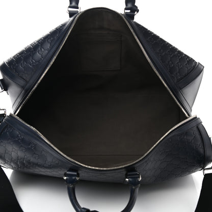 Gucci Guccissima Signature Large Duffle Blue 4 of 13