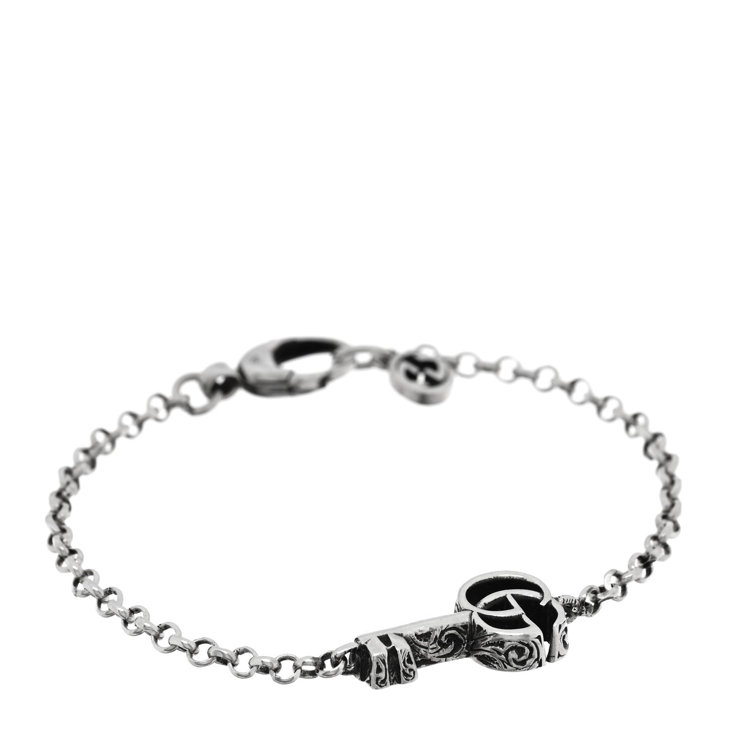 Sterling Silver Double G Key Bracelet