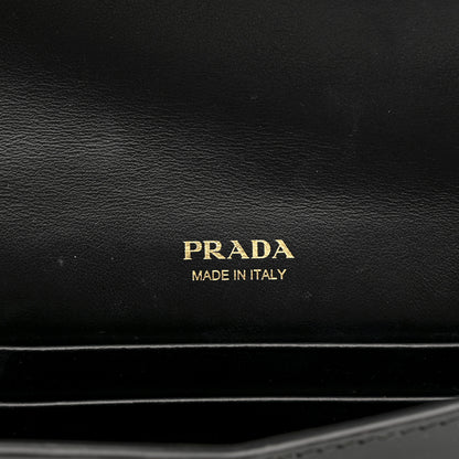 Prada Vernice Metal Triangle Logo Clutch Black 6 of 13