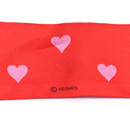 Hermes Silk Tea Time Twilly Rouge Vif Vert Multicolor 3 of 4