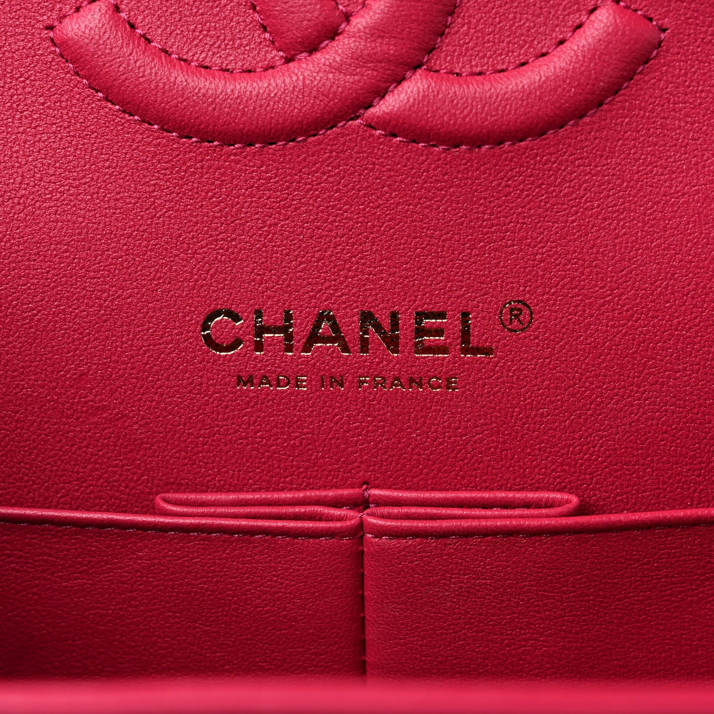 Shaded Patent Calfskin Quilted Medium Double Flap Dark Pink