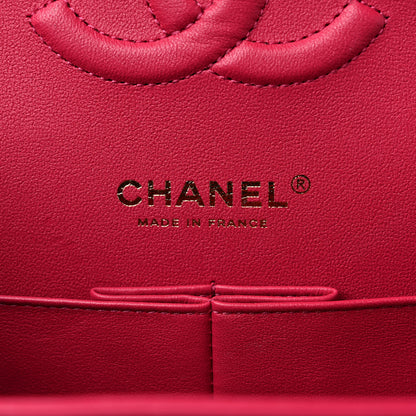 Chanel Shaded Patent Calfskin Quilted Medium Double Flap Dark Pink 6 of 10