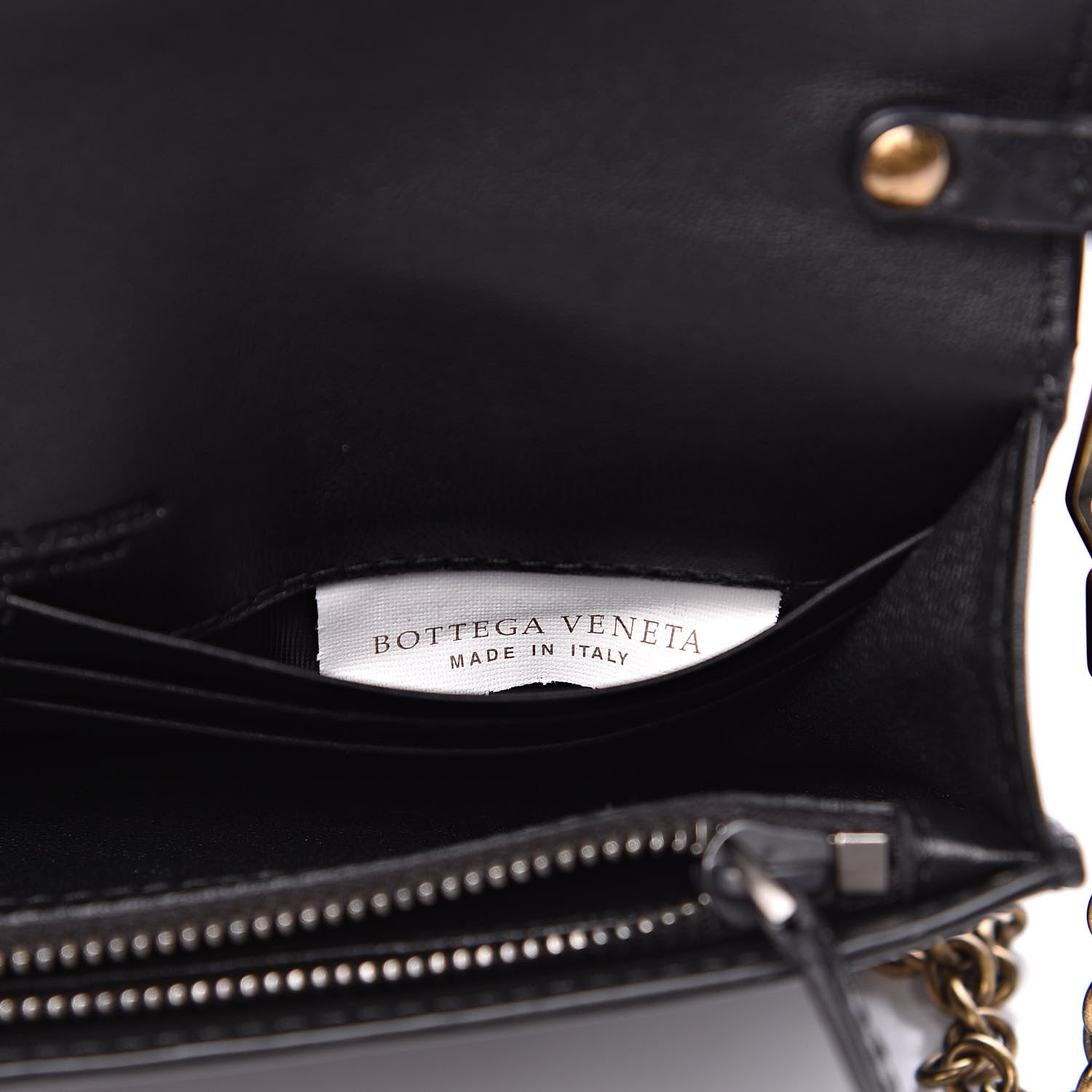 Bottega Veneta Nappa Intrecciato Brio Chain Wallet Black 7 of 9