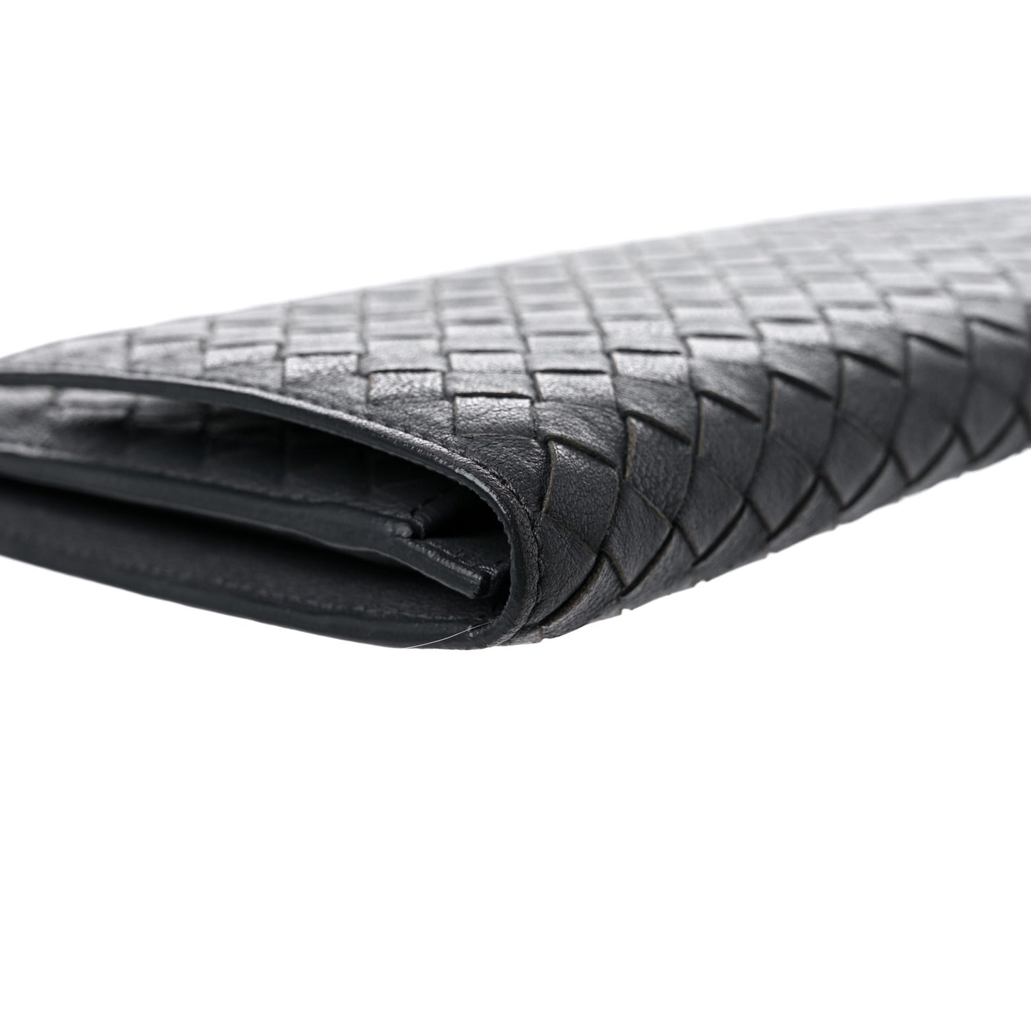 Nappa Intrecciato Flap Wallet Grey