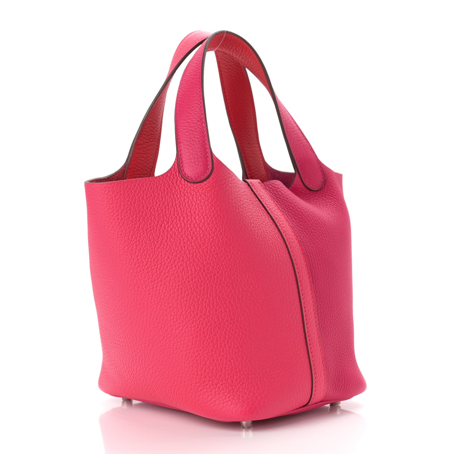 Taurillon Clemence Tri-Color Picotin Lock 18 PM Rose Extreme Rose Mexico Rouge De Coeur