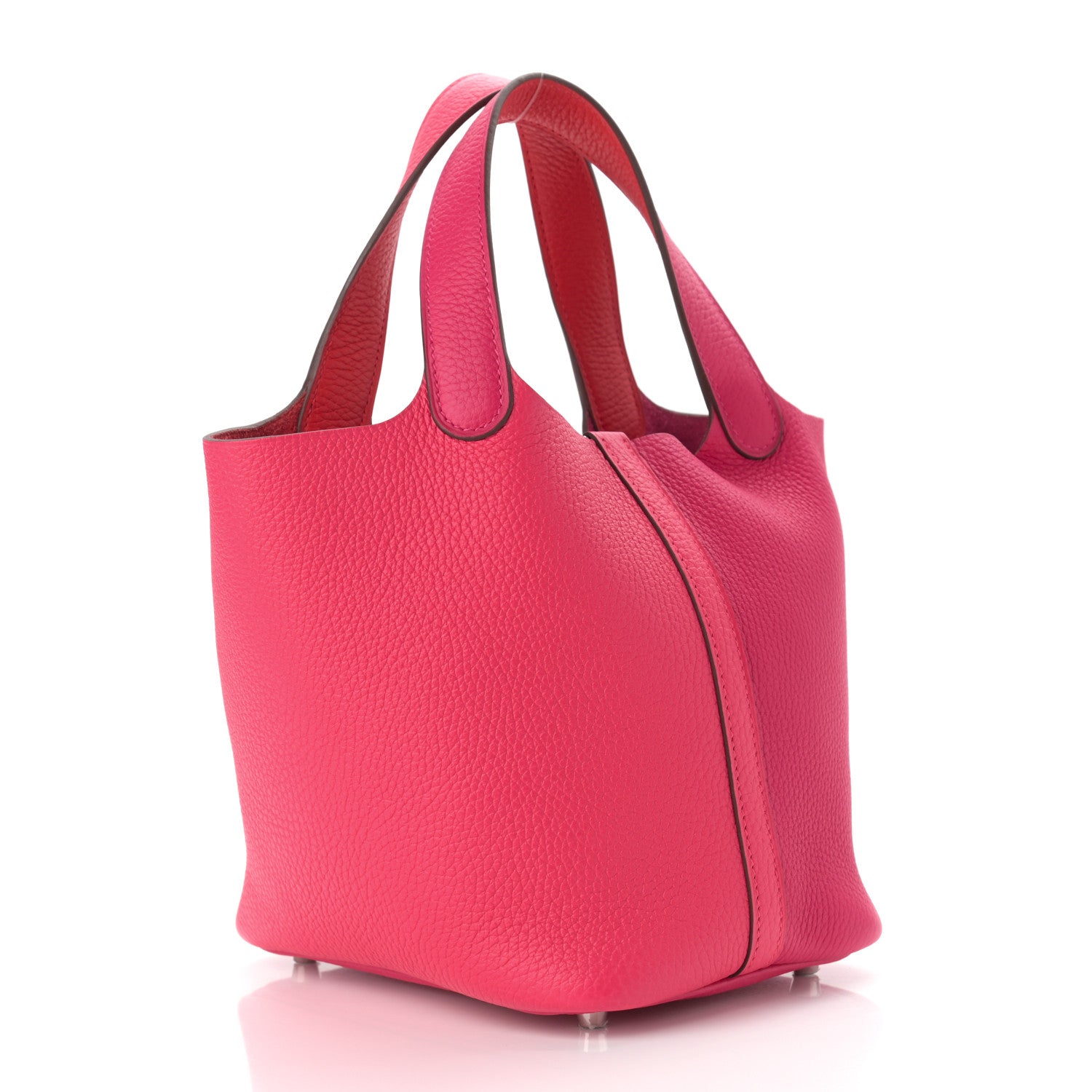 Hermes Taurillon Clemence Tri-Color Picotin Lock 18 PM Rose Extreme Rose Mexico Rouge De Coeur 3 of 11
