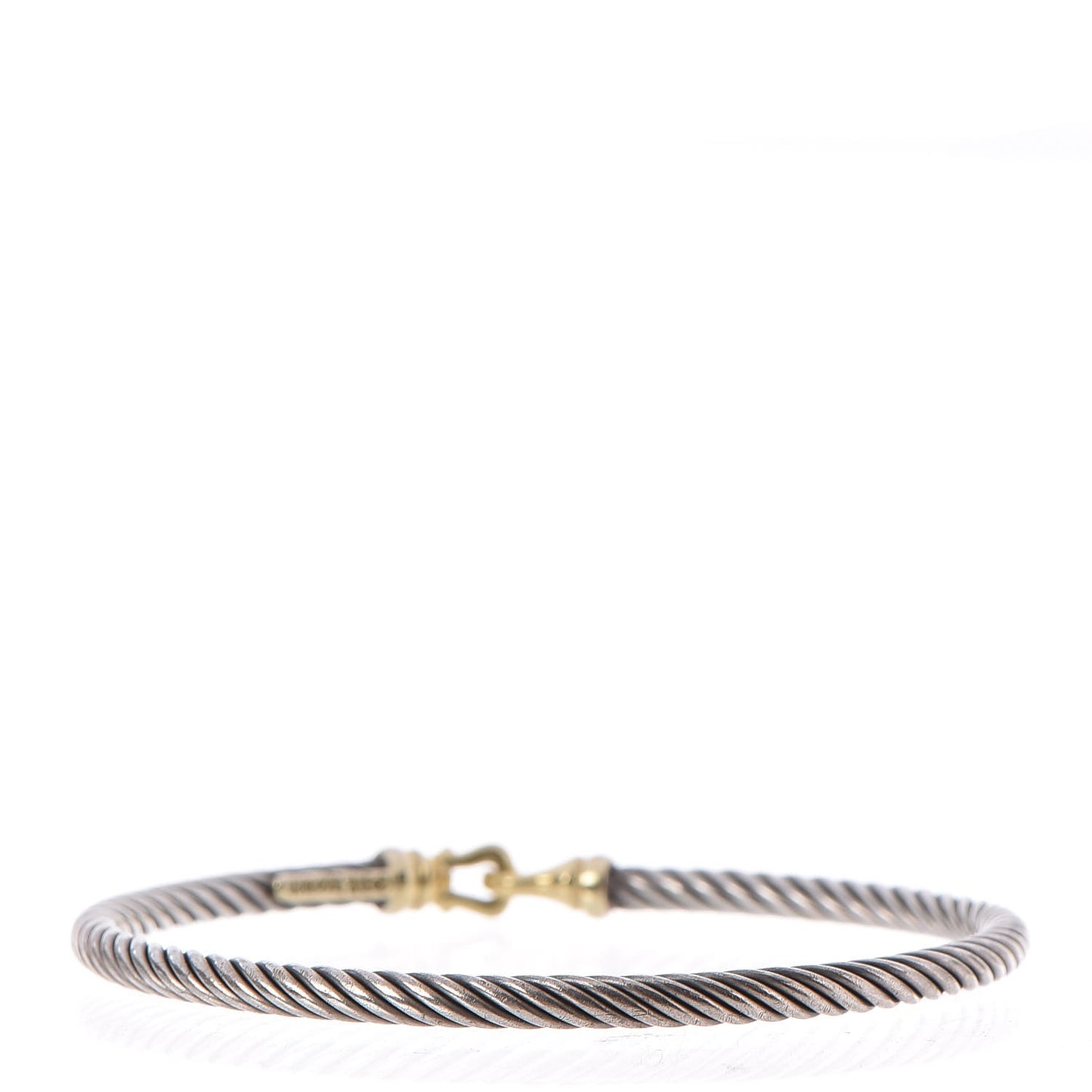 Sterling Silver 18K Yellow Gold 3mm Cable Buckle Bracelet